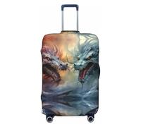 Copribagagli da viaggio con drago tempesta bianco e rosso - Copertura elastica per valigie 45,7 - 81,7 cm, Nero , L
