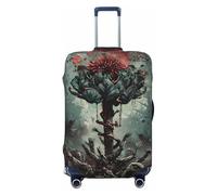 Copribagagli da viaggio con fiore zombie apocalisse - Copertura elastica per valigie da 45,7 - 81,7 cm, Nero , M