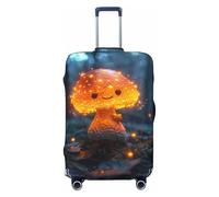 Copribagagli da viaggio con fungo incandescente nella foresta - Copertura elastica per valigie, protezione per bagagli 45-81 cm, Nero , x-large