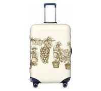 Copribagagli da viaggio con lavoratori che tagliano l'uva dai vigneti, elastici, per valigie, 45-81 cm, Nero , M