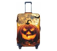 Copribagagli da viaggio con luna piena, pipistrello, zucca, pipistrello, elastico, per valigie, 45-81 cm, Nero , S