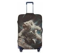 Copribagagli da viaggio con motivo astronauta Polar Bear Roar - Elasticità per valigie, protezione per bagagli da 45,7 a 81,7 cm, Nero , S