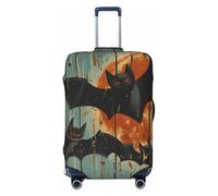 Copribagagli da viaggio con pipistrelli di Halloween e luna piena, elastici, per valigie, 45-81 cm, Nero , S