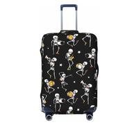 Copribagagli da viaggio con scheletri che suonano la musica, coperture elastiche per valigie, 45-81 cm, Nero , x-large