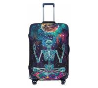 Copribagagli da viaggio con scheletro spaziale, per meditazione, elastiche, per valigie, 45-81 cm, Nero , x-large