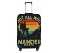 Copribagagli da viaggio con scritta in inglese "Not All Who Wander Are Lost 1" - Elasticità per valigie, 45,7 - 81,7 cm, Nero , L