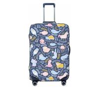 Copribagagli da viaggio con simpatici animaletti, elastici, per valigie, 45-81 cm, Nero , x-large
