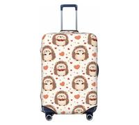 Copribagagli da viaggio con stampa a forma di cuore e riccio, lavabile, per valigie, 45-81 cm, alta elasticità, Nero , M