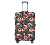 Copribagagli da viaggio con stampa artistica astratta con bulbo oculare, lavabile, protezione per bagagli 45-81 cm, alta elasticità, Nero , M