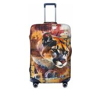 Copribagagli da viaggio con stampa astratta di leone - Elasticità per valigie, protezione per bagagli, 45-81 cm, Nero , XL