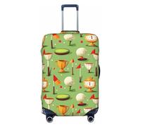 Copribagagli da viaggio con stampa con bandiera da golf, lavabile, per valigie, 45-81 cm, alta elasticità, Nero , L
