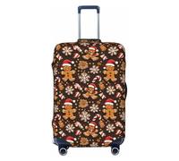 Copribagagli da viaggio con stampa di omino di pan di zenzero, lavabile, per valigie, 45-81 cm, alta elasticità, Nero , L