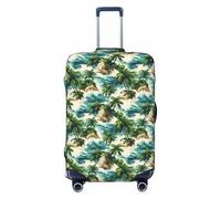 Copribagagli da viaggio con stampa di piccole isole Hawaii, copertura lavabile per valigie per bagagli, 45-81 cm, alta elasticità, Nero , S