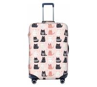 Copribagagli da viaggio con stampa di simpatici gatti, lavabile, per valigie, 45-81 cm, alta elasticità, Nero , L