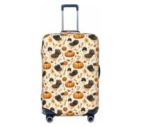 Copribagagli da viaggio con stampa di tacchini che indossano cappelli, lavabili e protettivi, 45-81 cm, alta elasticità, Nero , L