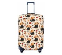 Copribagagli da viaggio con stampa di un cucciolo di pianta, lavabile, copertura per valigie per bagagli 45-81 cm ad alta elasticità, Nero , M