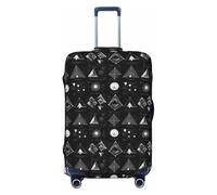 Copribagagli da viaggio con stampa matematica, lavabile, per valigie, 45-81 cm, alta elasticità, Nero , L