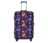 Copribagagli da viaggio con stampa neon Pitbull, copertura lavabile per valigie per bagagli 45-81 cm ad alta elasticità, nero, Small