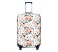 Copribagagli da viaggio con stampa torre Eiffel e mirtilli, lavabile, per valigie, 45-81 cm, alta elasticità, Nero , L