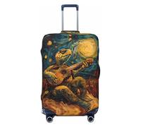 Copribagagli da viaggio con tartaruga e chitarra Notte stellata - Copertura elastica per valigie da 45,7 - 81,7 cm, Nero , S