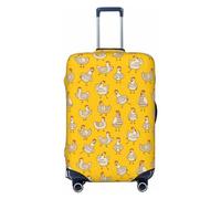 Copribagagli da viaggio - divertente e carino pollo giallo elastico copertura per valigie per bagagli 45-81 cm, Nero , L