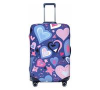 Copribagagli da viaggio graffio Coprivaligia rosa e blu con cuore, da 18 a 32 pollici, protezioni for valigie(XL)