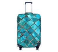 Copribagagli da viaggio in mosaico di vetro, quadrato, elastico, per valigie, 45,7-81,7 cm, Nero , M