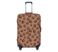 Copribagagli da viaggio - marrone stampa chicco di caffè elastico copertura per valigie protezione per bagagli 45,7 - 81,7 cm, Nero , L