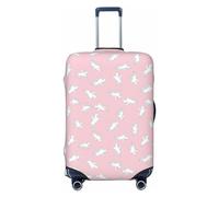 Copribagagli da viaggio - Modern Knight Horse Bianco Rosa Elasticità Coperture per bagagli 45-81 cm, Nero , L