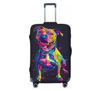 Copribagagli da viaggio - Neon Pop Art Pitbull Elasticità Valigie Coperture per bagagli 45-81 cm, Nero , L