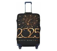 Copribagagli da viaggio per il capodanno 2025 dorato - Copertura elastica per valigie, protezione per bagagli 45-81 cm, nero, Medium