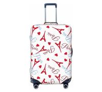 Copribagagli da viaggio - Torre Eiffel rossa elastica copertura per valigie protezione per bagagli 45,7 - 81,7 cm, Nero , XL