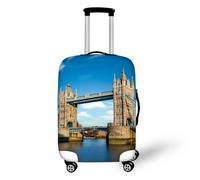 Copribagagli per Viaggi Città Architettura Paesaggi Stampa Coprivaligia Mappa del Mondo Scenario Custodia per Trolley Custodie Protettive Copertura Antipolvere Elastica (Colore 3,L (26-28 pollici))