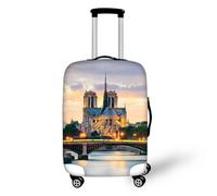 Copribagagli per Viaggi Città Architettura Paesaggi Stampa Coprivaligia Mappa del Mondo Scenario Custodia per Trolley Custodie Protettive Copertura Antipolvere Elastica (Colore 1,XL (29-32 pollici))