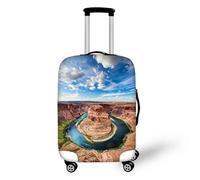 Copribagagli per Viaggi Città Architettura Paesaggi Stampa Coprivaligia Mappa del Mondo Scenario Custodia per Trolley Custodie Protettive Copertura Antipolvere Elastica (Colore 4,L (26-28 pollici))