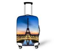 Copribagagli per Viaggi Città Architettura Paesaggi Stampa Coprivaligia Mappa del Mondo Scenario Custodia per Trolley Custodie Protettive Copertura Antipolvere Elastica (Colore 2,XL (29-32 pollici))