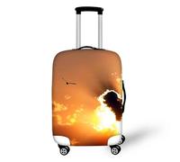 Copribagagli per Viaggi Città Architettura Paesaggi Stampa Coprivaligia Mappa del Mondo Scenario Custodia per Trolley Custodie Protettive Copertura Antipolvere Elastica (Colore 5,L (26-28 pollici))