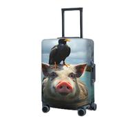 Copribagaglio da viaggio Coprivaligia elastico Uccello in piedi sulla testa di maiale Copribagaglio Coperture protettive per bagagli da viaggio Copertura decorativa per bagagli antigraffio per adult