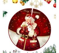 Copribase Albero di Natale Completo con Tappeto,Coperchio Base Decorato 120cm, Set Elegante per Decorazioni Natalizie e Fine Anno-E