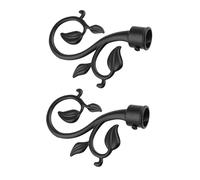 Copribastone per tende, Copri aste for tende, terminali for for da 22 mm, confezione 2, nero marrone(Black)