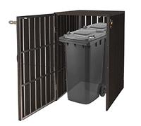 Copribidone box spazzatura rifiuti HWC-J28 XL 97x77x115cm acciaio WPC antracite
