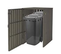 Copribidone box spazzatura rifiuti HWC-J28 XL 97x77x115cm acciaio WPC grigio