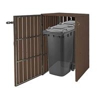 Copribidone box spazzatura rifiuti HWC-J28 XL 97x77x115cm acciaio WPC marrone