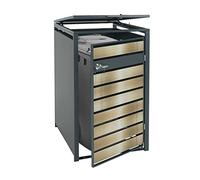 Copribidone box spazzatura rifiuti HWC-J81 XL 98x73x117cm acciaio inox antracite gold