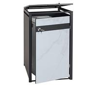 Copribidone box spazzatura rifiuti HWC-J82 80x68x117cm acciaio inox antracite marmo