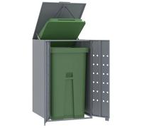 vidaXL Copribidone con Ruote Bidone Singolo Grigio 69x79x117cm Acciaio