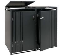 Copribidone Doppio HWC-O67, copricassonetto con Coperchio, Metallo 122x132x84 cm 53 kg - Antracite