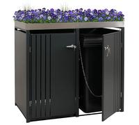 Copribidone Doppio HWC-O67, copricassonetto con fioriera, Metallo 125x132x84cm 55kg - Antracite