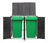 Copribidone Doppio Nero 140x80x117 cm in Polyrattan