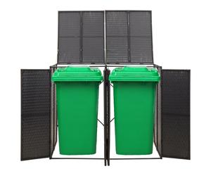 Copribidone Doppio Nero 140x80x117 cm in Polyrattan